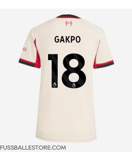 Günstige Liverpool Cody Gakpo #18 Auswärtstrikot Damen 2025-26 Kurzarm Günstige Liverpool Cody Gakpo #18 Auswärtstrikot Damen 2025-26 Kurzarm